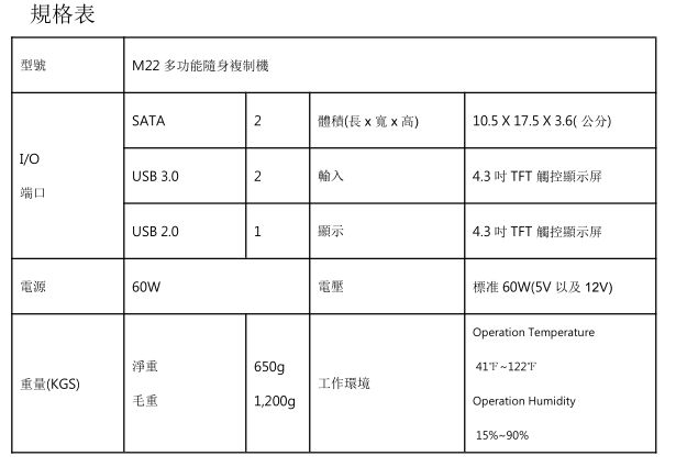 M22 多功能高速数据拷贝机